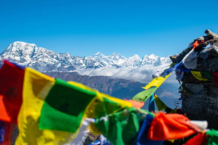 Mount Everest View from to of the Pikey Peak